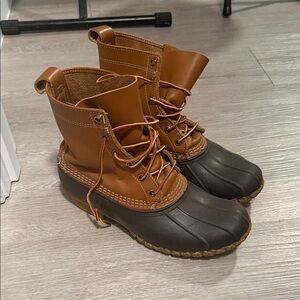 L.L. Bean Tan and Black Bean Boots